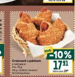 Billa Croissant s párkem nabídka