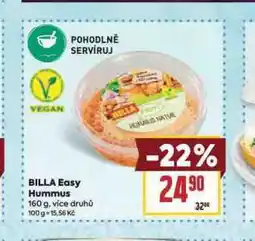Billa Billa easy hummus nabídka