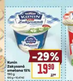 Billa Kunín zakysaná smetana 15% nabídka