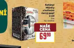 Billa Kotányi mlýnky s kořením černý pepř a sůl nabídka