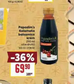Billa Papadim´s kalamata balsamico krém nabídka