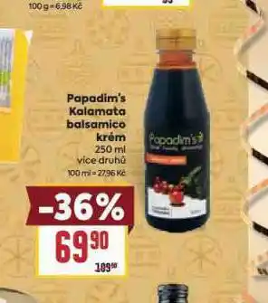 Billa Papadim´s kalamata balsamico krém nabídka