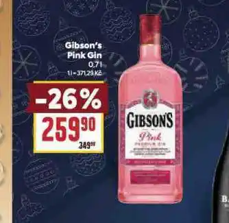 Billa Gibson´s pink gin nabídka