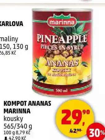 Penny Market KOMPOT ANANAS MARINNA kousky, 565/340 g nabídka