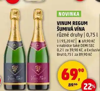 Penny Market VINUM REGUM ŠUMIVÁ VÍNA různé druhy, 0,75 l nabídka