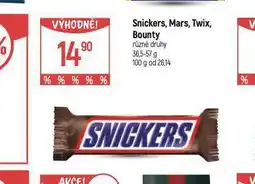 Globus Snickers, mars, twix, bounty nabídka