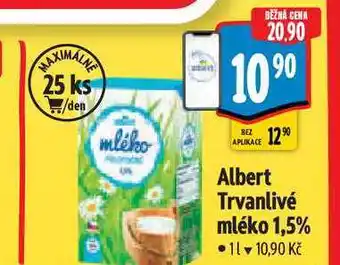 Albert Albert Trvanlivé mléko 1,5% 1 l nabídka