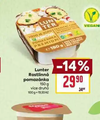 Billa Lunter Rostlinná pomazánka 150 g nabídka