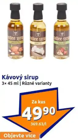 Action Kávový sirup nabídka
