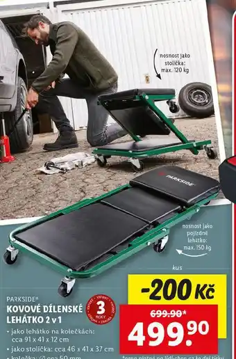 Lidl Kovové dílenské lehátko 2v1 nabídka