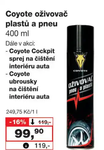 Barvy a laky drogerie Coyote oživovač plastů a pneu nabídka