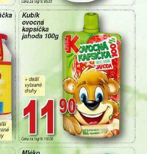 Lidl Kubík ovocná kapsička nabídka