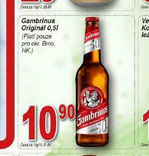 Lidl Pivo gambrinus original nabídka