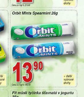 Lidl Orbit mints spearmint nabídka