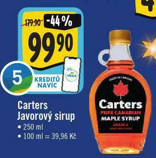 Jip Cartes javorový sirup nabídka