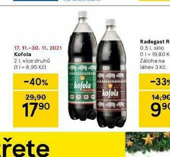 Tesco Kofola 2l nabídka