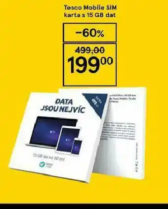 Tesco Tesco mobile sim karta s 15 gb dat nabídka