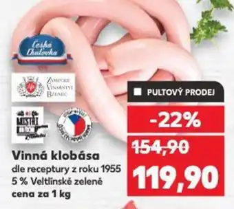 Kaufland Vinná klobása nabídka