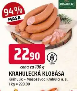 Trefa Krahulecká klobása nabídka