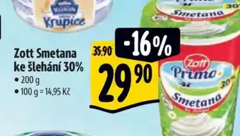 Albert Zott Smetana ke šlehání 30% nabídka