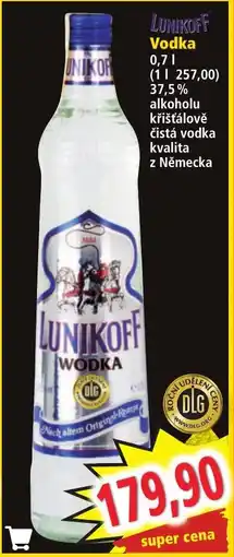 Norma LUNIKOFF Vodka nabídka