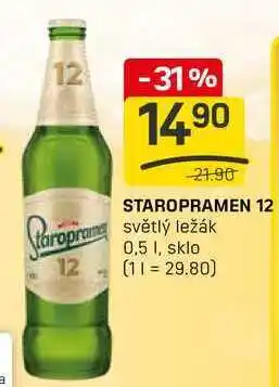 Flop STAROPRAMEN 12 světlý ležák 0,5l nabídka