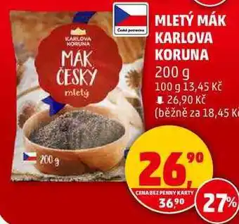 Penny Market MLETÝ MÁK KARLOVA KORUNA, 200 g nabídka