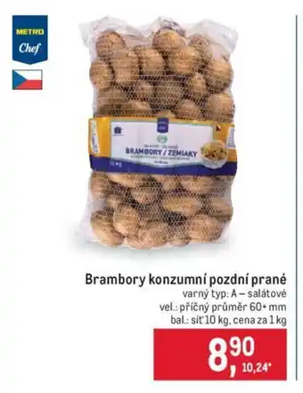 Makro Brambory konyumní pozdní prané 1kg nabídka