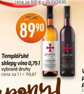 Coop Templářské sklepy víno 0,75l nabídka