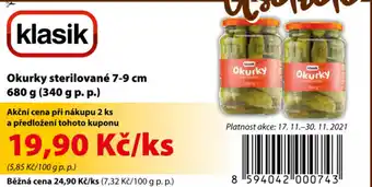 Coop Okurky sterilované 680g nabídka