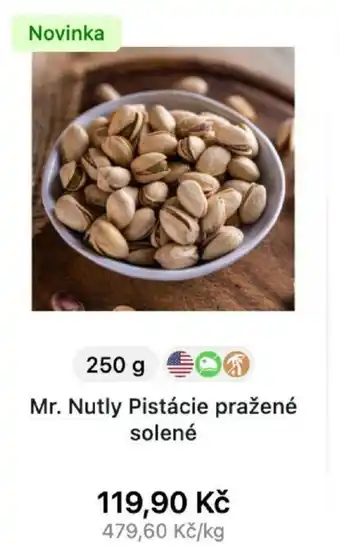 Mr. Nutly Pistácie pražené 250g