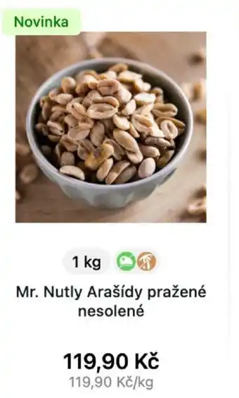 Košík Mr. Nutly Arašídy pražené nesolené 1kg nabídka