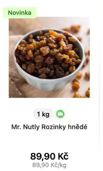 Košík Mr. Nutly Rozinky hnědé 1kg nabídka