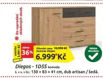 Orfa Nábytek Diegos - 1D5S komoda: nabídka