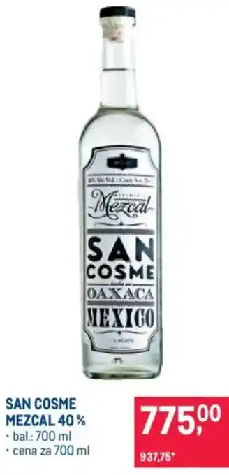 Makro San cosme mezcal 40% nabídka