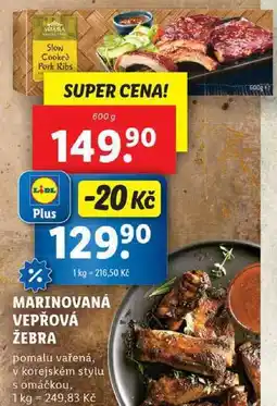 Lidl MARINOVANÁ VEPŘOVÁ ŽEBRA, 600 g nabídka