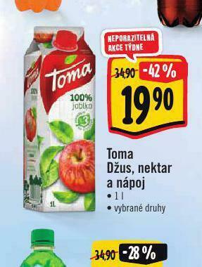 Albert Toma džus, nektar a nápoj nabídka