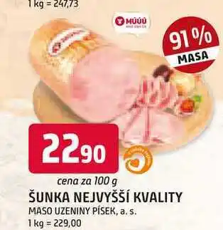 Trefa ŠUNKA NEJVYŠŠÍ KVALITY MASO UZENINY PÍSEK, 100g nabídka