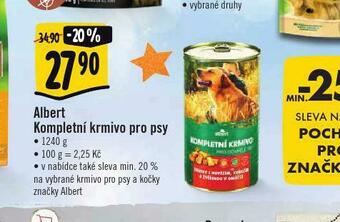 Albert Albert kompletní krmivo pro psy nabídka