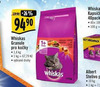 Albert Whiskas granule pro kočky nabídka