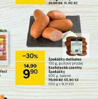 Tesco Špekáčky delikates nabídka