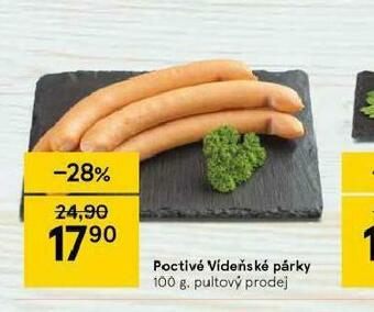 Tesco Poctivé vídeňské párky nabídka