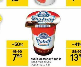Tesco Kunín smetanový pohár nabídka