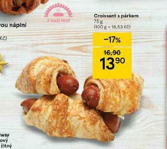 Tesco Croissant s párkem nabídka