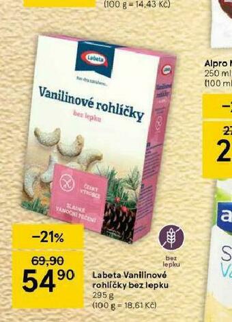 Tesco Labeta vanilinové rohlíčky bez lepku nabídka