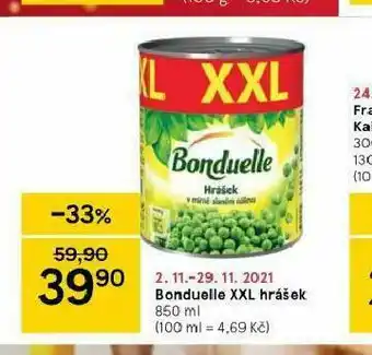 Tesco Bonduelle xxl hrášek nabídka