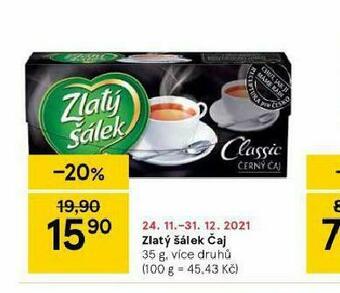 Tesco Zlatý šálek čaj nabídka
