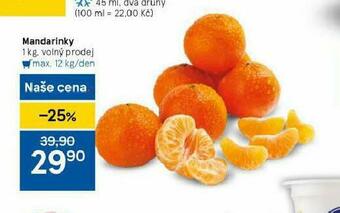 Tesco Mandarinky nabídka