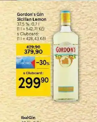 Tesco Gordon´s gin sisilian lemon nabídka
