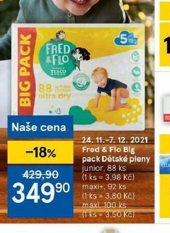 Tesco Fred &amp; flo dětské pleny nabídka